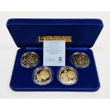 Pobjoy Mint set of four silver gilt limited edition crown medals to commemorate the Wedding of