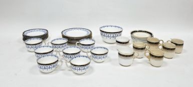 Royal Crown Derby bone china part tea service, circa 1900, printed green marks, pattern no.5651,