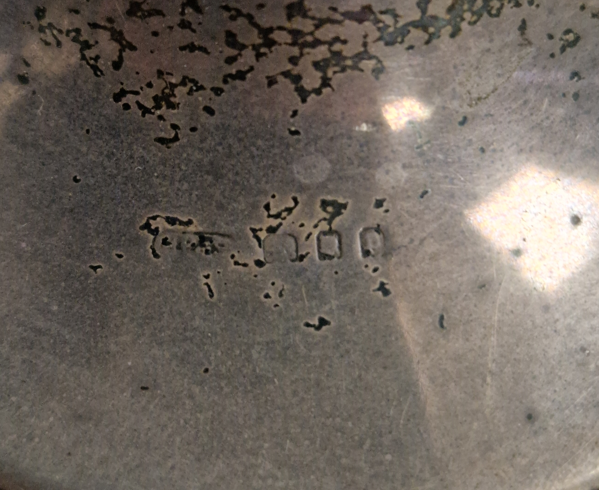 Dressing table jar of shallow circular form with silver mounts and cover, a silver-backed mirror, - Image 3 of 6