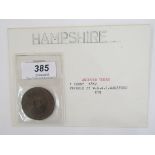 Token, Hampshire, Andover, William Steele Wakeford, copper one penny 1812, about uncirculated