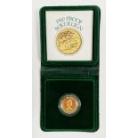 Elizabeth II Royal Mint gold 1980 sovereign in proof case