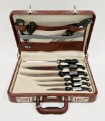 Berman & Benz Solingen 'Profiline' kitchen knife set comprising six knives of various sizes,