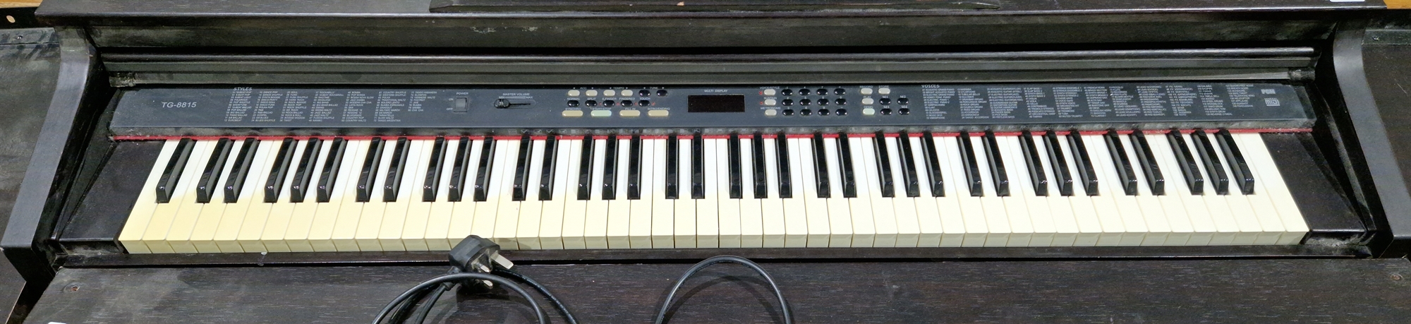 Gear4Music 88 note cabinet style digital piano with 128 stereo PCM voices, MIDI out enables - Image 2 of 2