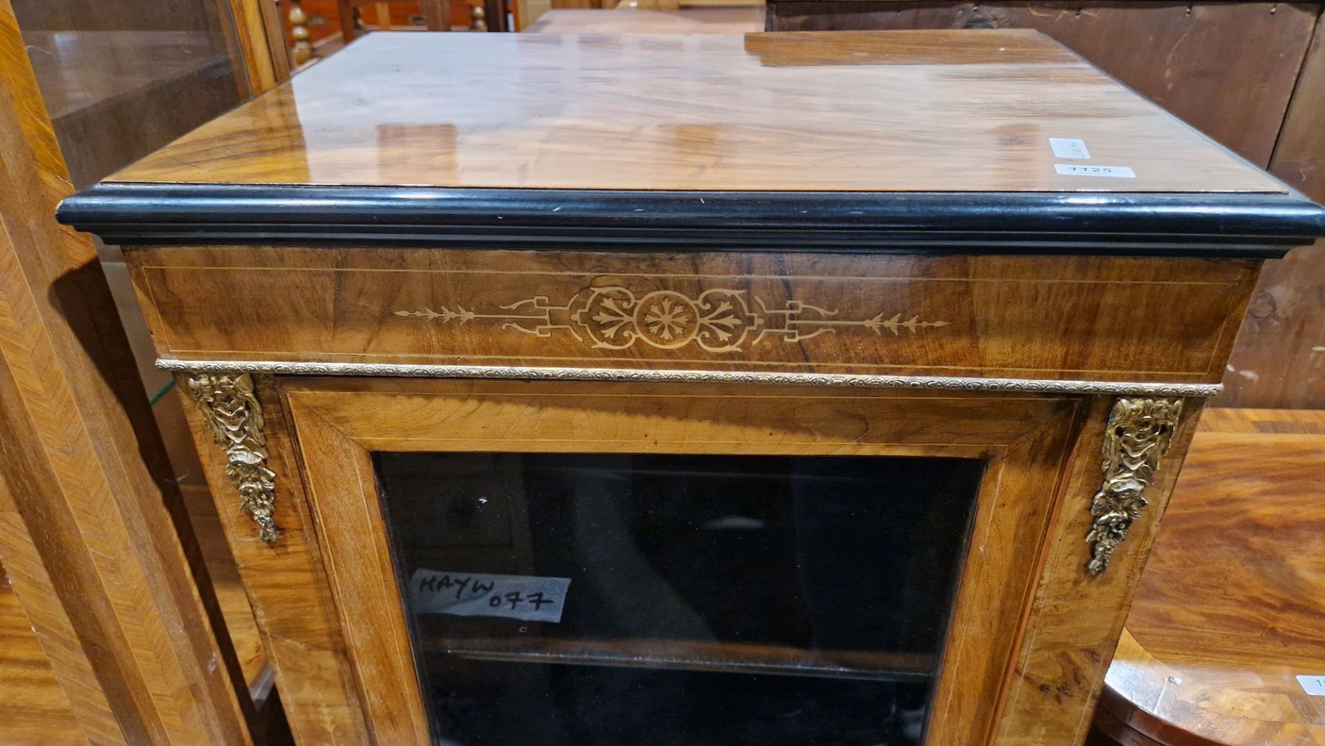 Victorian walnut and ebonised pier cabinet, the rectangular top with ebonised thumb moulded edge, - Image 8 of 28