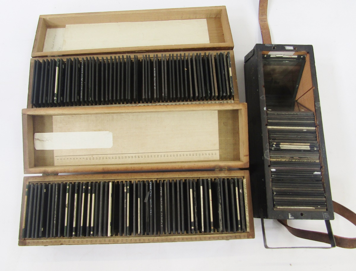 Quantity of early 20th century magic lantern glass slides (3 boxes)