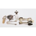 Five Victorian silver fiddle pattern teaspoons by John and Henry Lias, London 1847, another set of