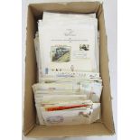 GB & World stamps: Box of 100+ KEVII-QEII period GB & World postal covers and PCs, some written up -