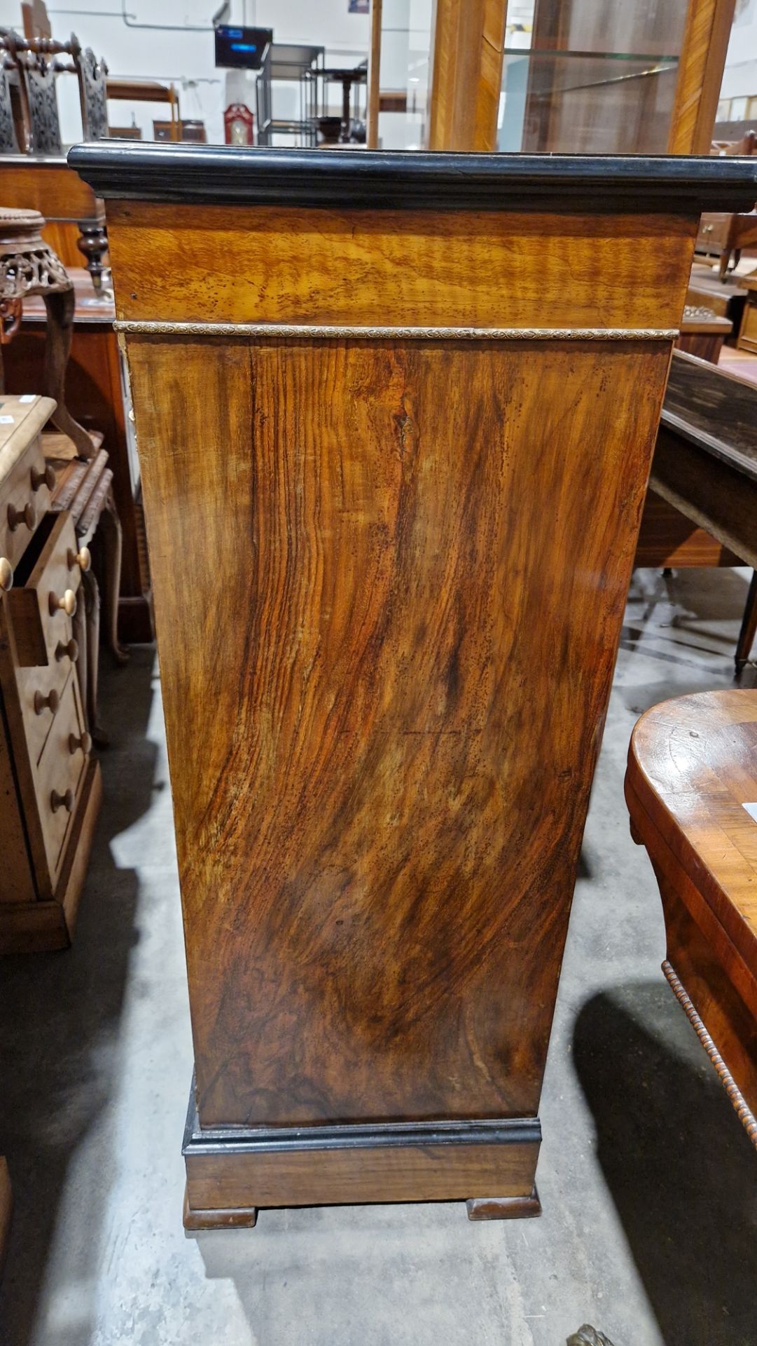 Victorian walnut and ebonised pier cabinet, the rectangular top with ebonised thumb moulded edge, - Image 19 of 28
