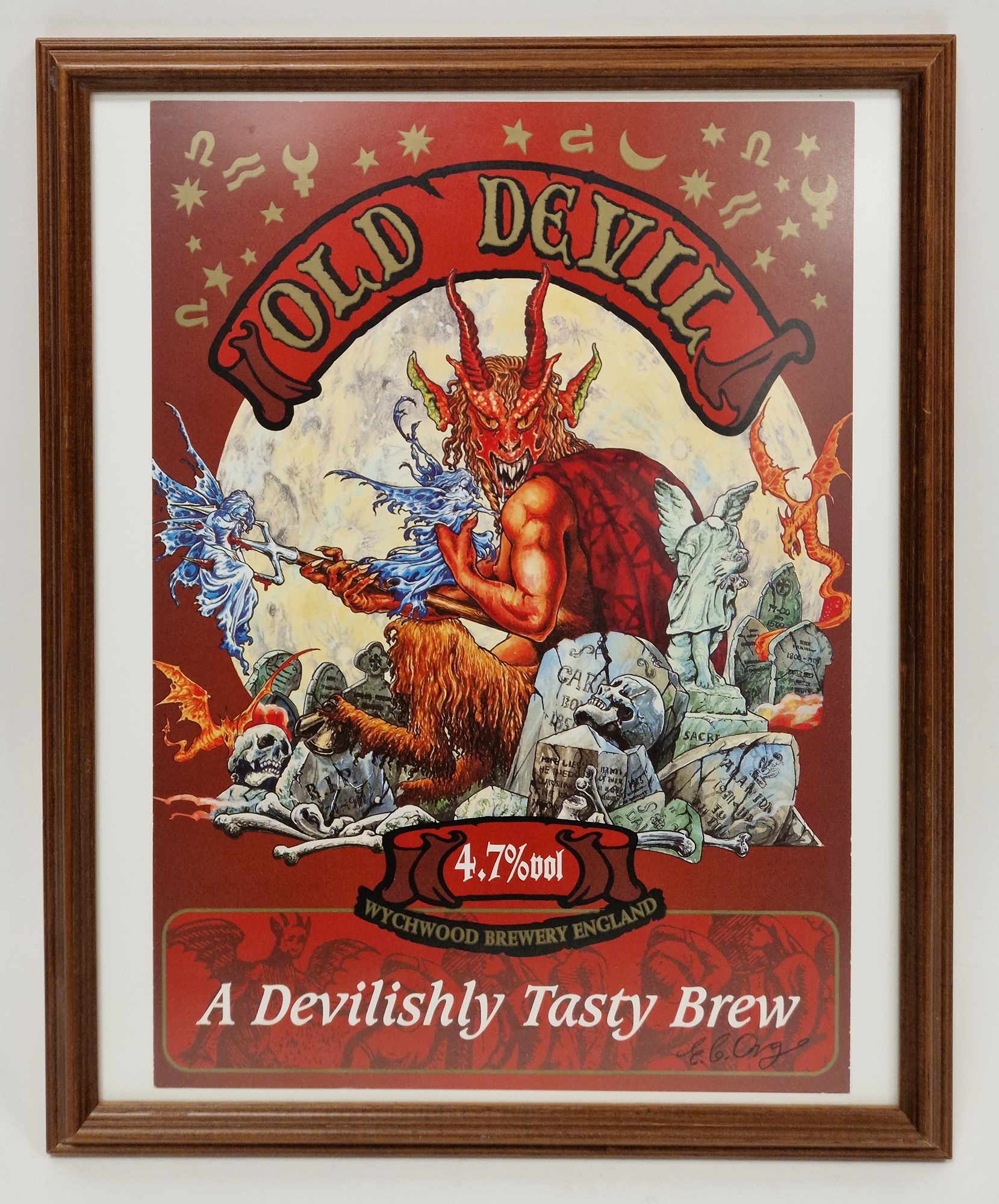 After Ed Org (b.1955) Three signed Wychwood Brewery posters for 'Old Devil', Wychwood 2000AD