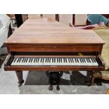 Late Victorian rosewood baby grand piano by John Broadwood & Sons of London, serial number 43079 (