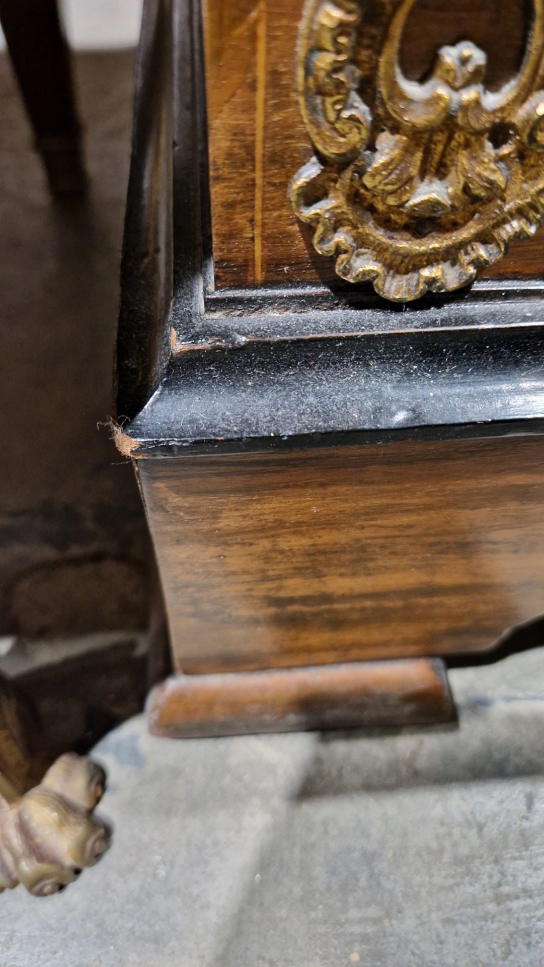Victorian walnut and ebonised pier cabinet, the rectangular top with ebonised thumb moulded edge, - Image 28 of 28