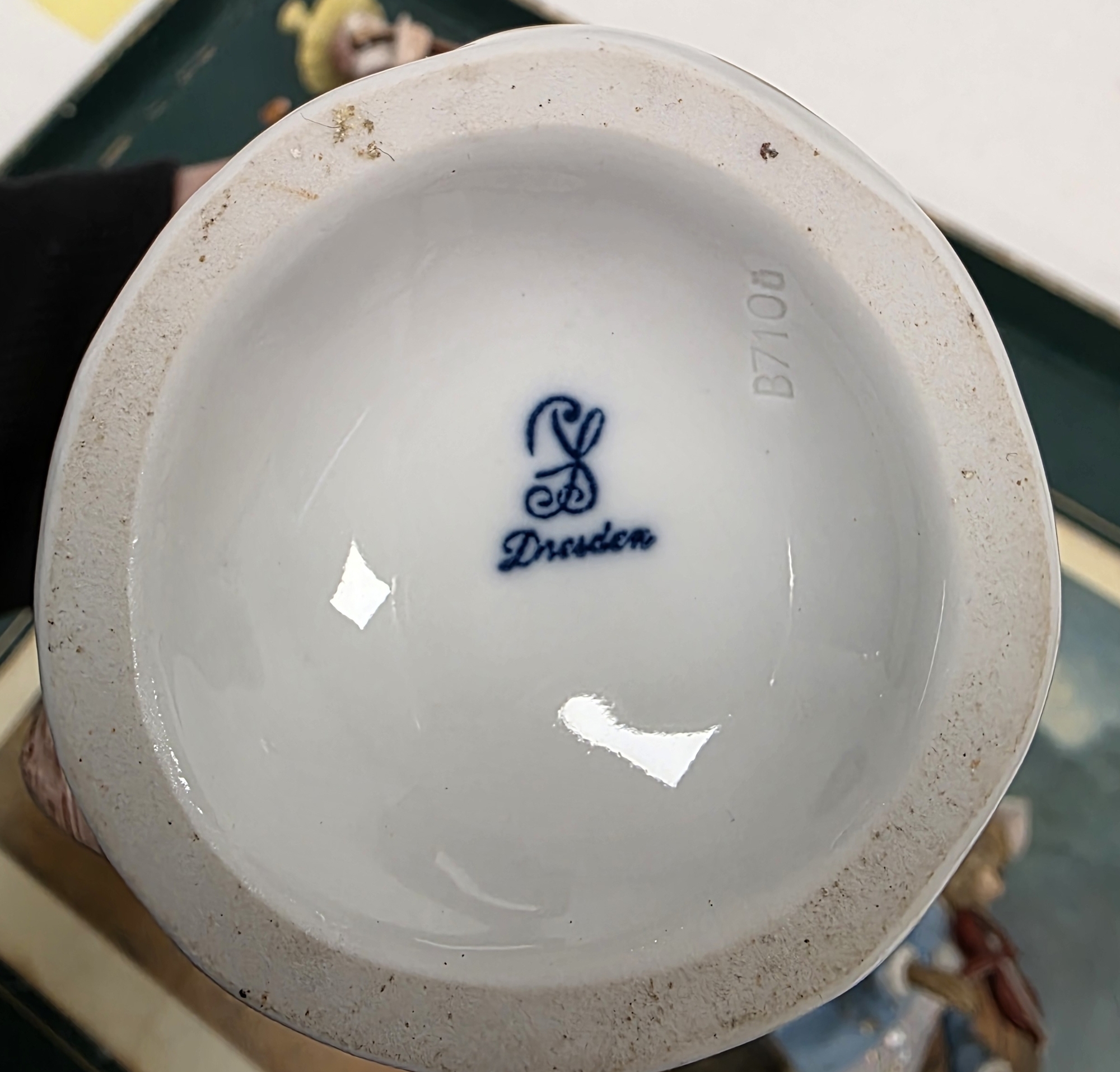 Pair of Dresden porcelain figures of Malabars, 20th century, printed blue marks, impressed numerals, - Image 6 of 8