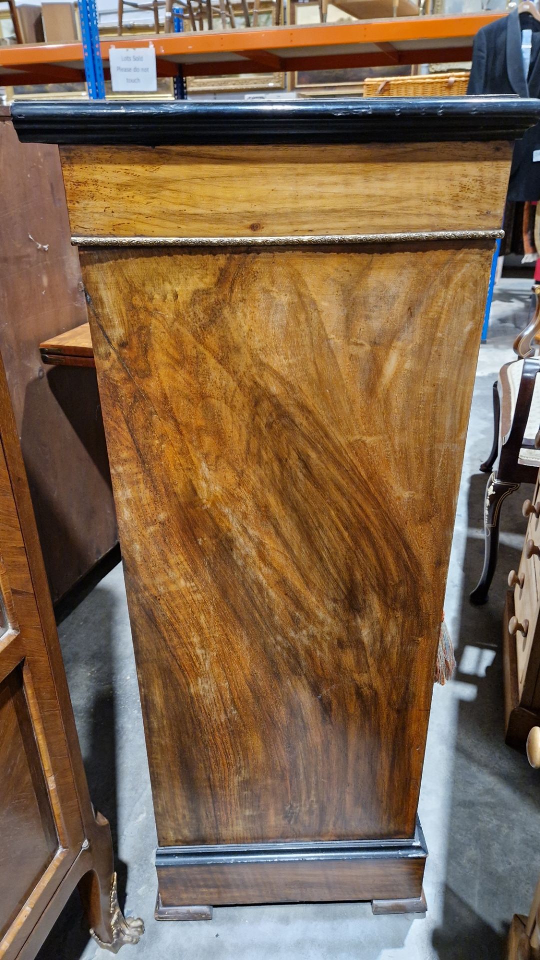 Victorian walnut and ebonised pier cabinet, the rectangular top with ebonised thumb moulded edge, - Image 21 of 28