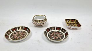 Group of Royal Crown Derby Imari pattern wares, circa 1900 and later, printed iron red marks and