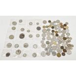 Quantity of assorted British and other silver and mixed coinage