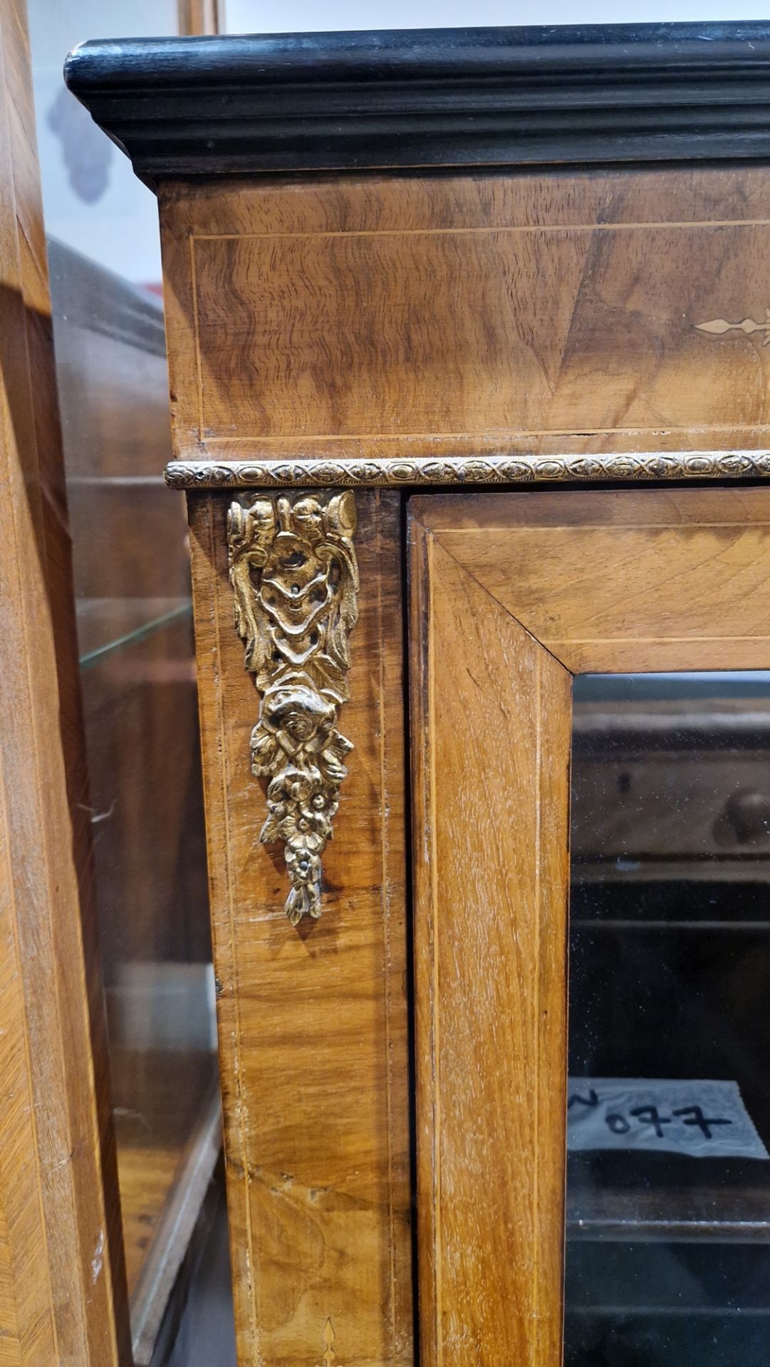 Victorian walnut and ebonised pier cabinet, the rectangular top with ebonised thumb moulded edge, - Image 9 of 28