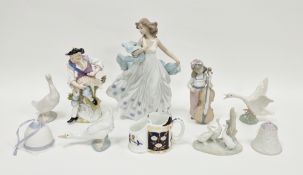 Collection of Lladro and Nao porcelain figures and models of animals, comprising a Lladro bisque
