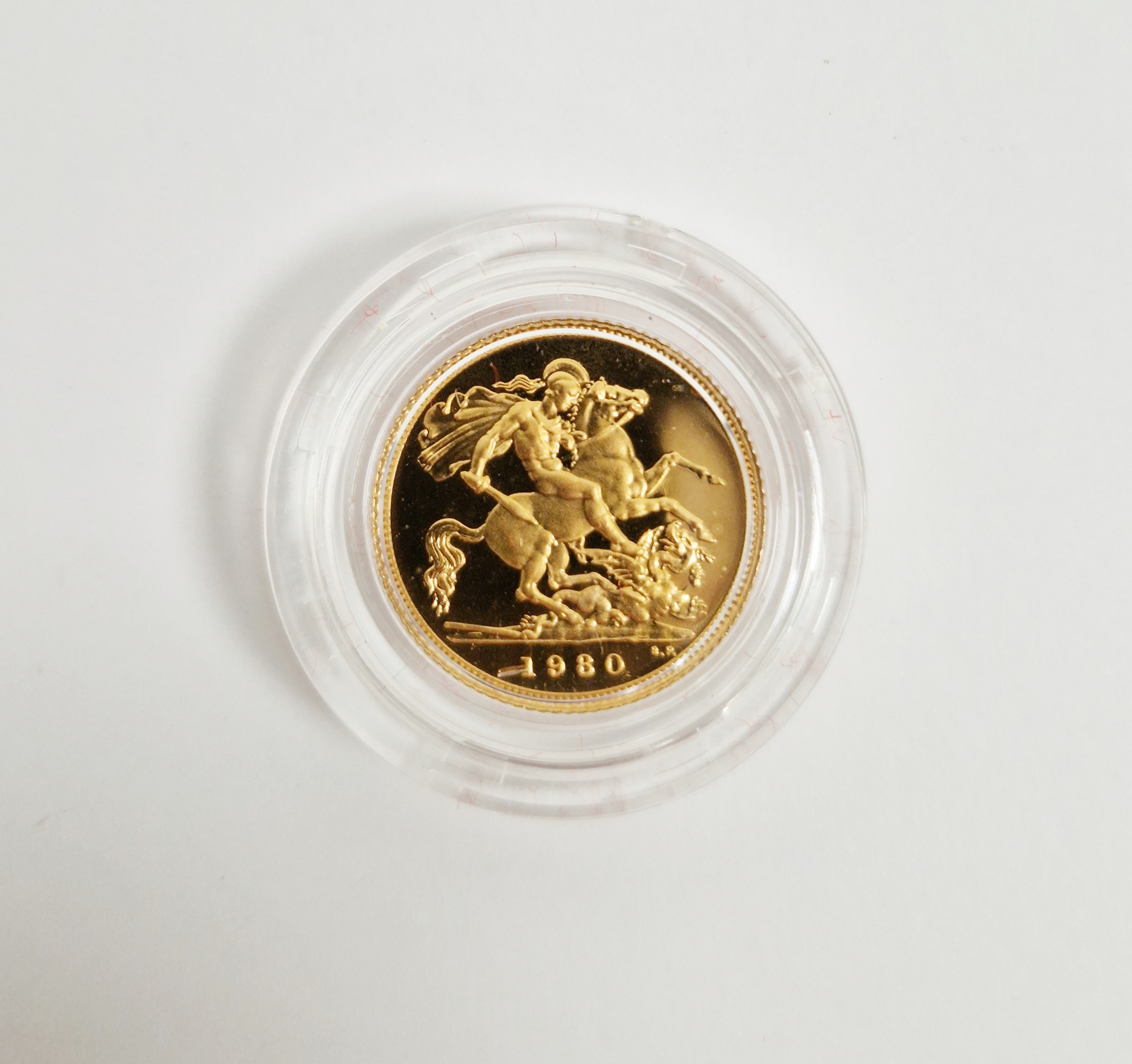 Elizabeth II Royal Mint gold 1980 half-sovereign in proof case - Image 2 of 3