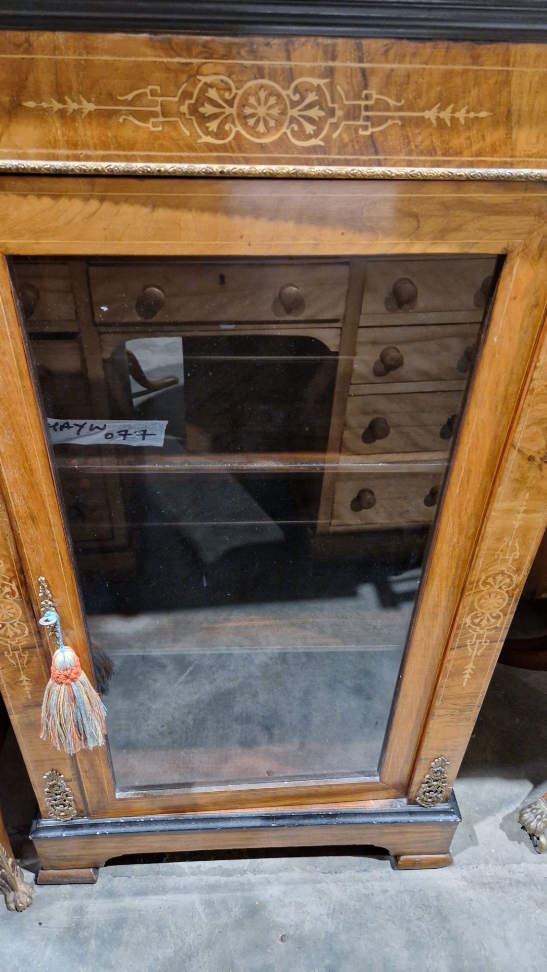 Victorian walnut and ebonised pier cabinet, the rectangular top with ebonised thumb moulded edge, - Image 12 of 28