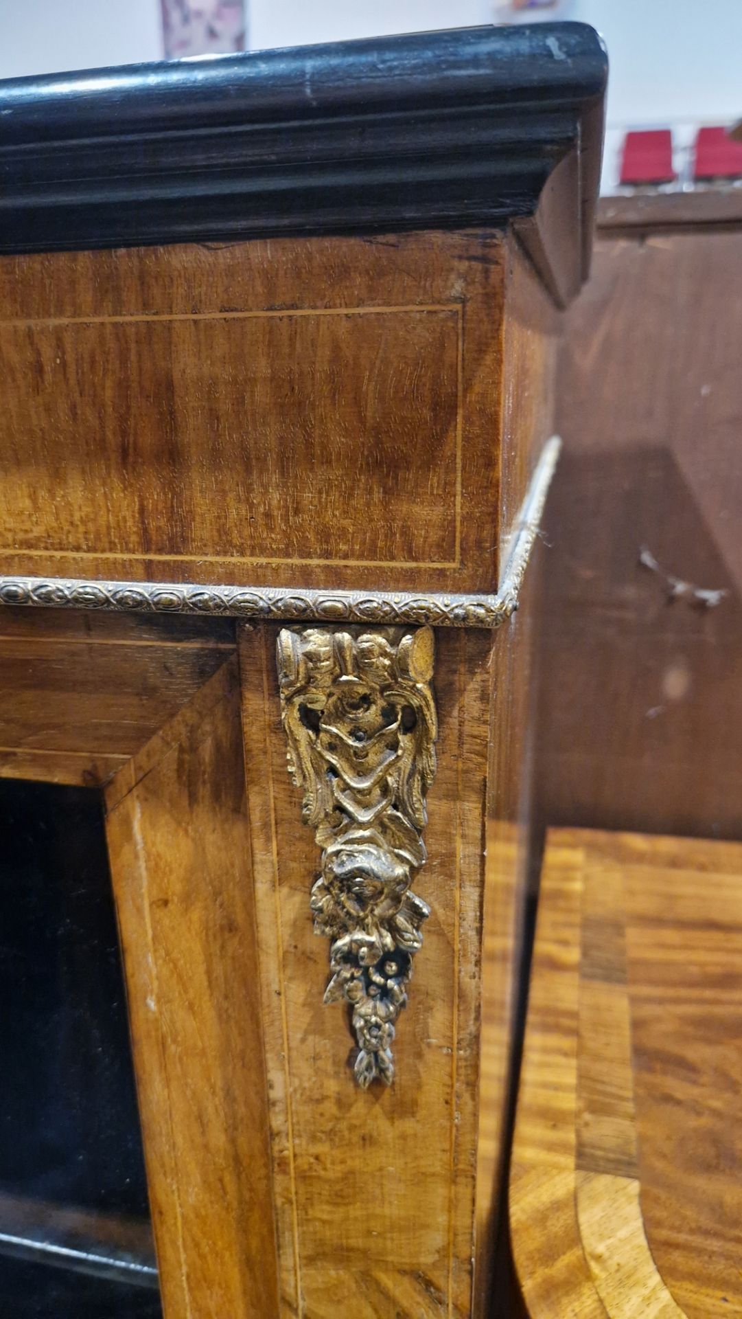 Victorian walnut and ebonised pier cabinet, the rectangular top with ebonised thumb moulded edge, - Image 13 of 28