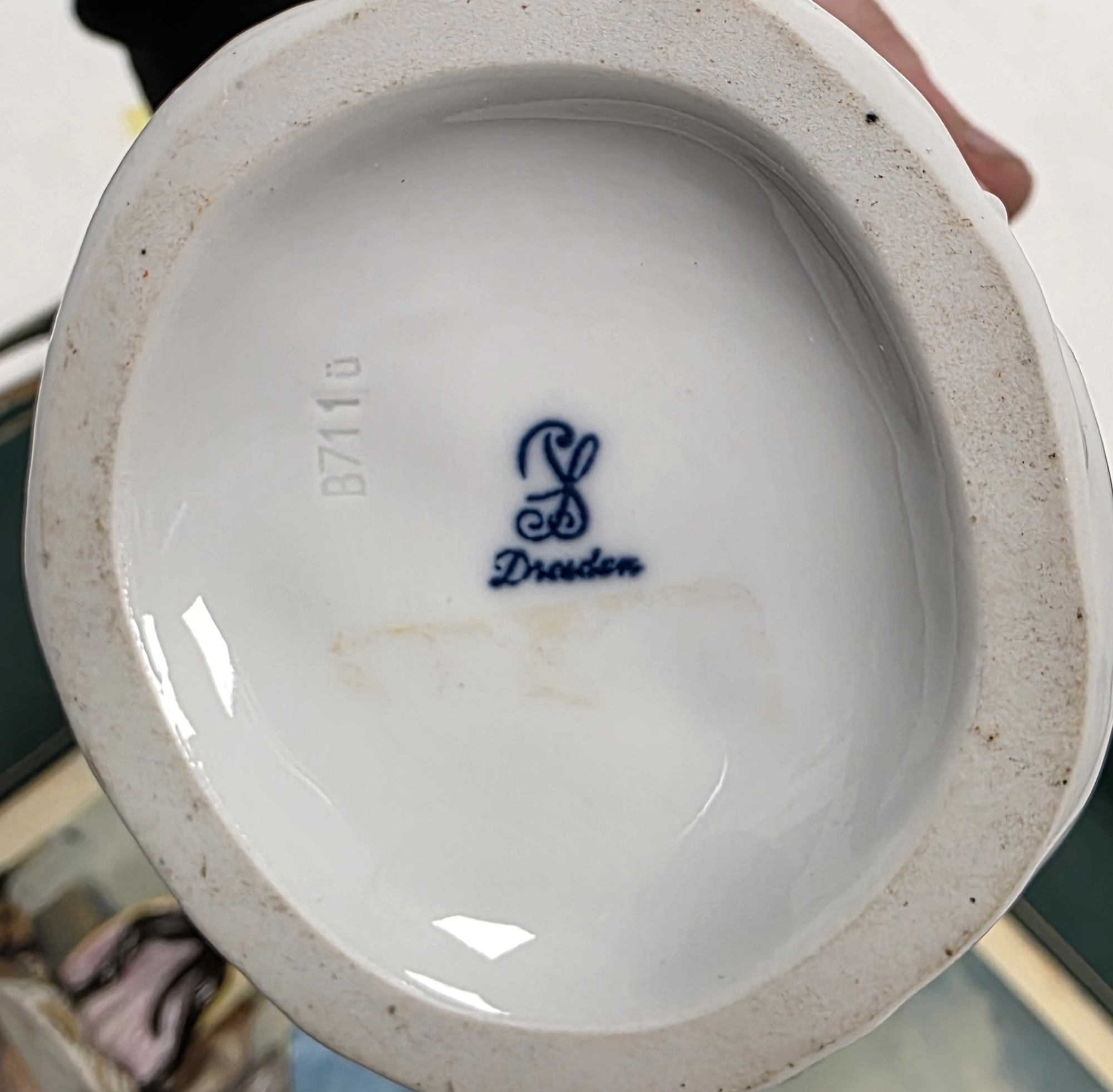 Pair of Dresden porcelain figures of Malabars, 20th century, printed blue marks, impressed numerals, - Image 5 of 8