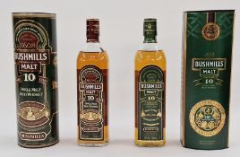Bushmill's 10 year old single malt Irish Whiskey 400th anniversary edition in original box, 700ml