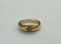 Yellow metal diamond star-set ring, indistinctly hallmarked for London, 4.7g gross, ring size N