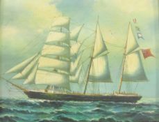 Unattributed Oil on board Sailing galleon, 19cm x 24cm