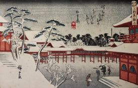 After Utagawa Hiroshige (1797-1858) Colour print, probably early 20th century Toeizan Temple at Ueno