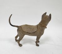 Austrian cold painted bronze hound pen wipe circa 1900 indistinctly stamped to underside (probably