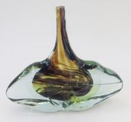 Mdina cased glass 'fish head' or 'axe head' vase, etched Mdina Glass/1976, signed by Eric Dobson, of