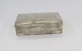 Silver cigarette box, rectangular and plain, Birmingham 1897
