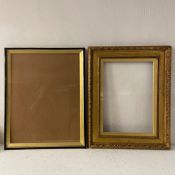 Two picture frames to include one gilt with egg and dart moulding and another with glazing. H.70 W.