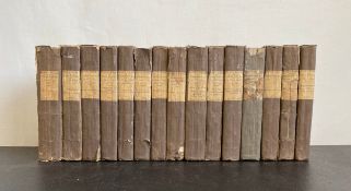 A near set of fifteen first edition volumes from The Works of Jonathan Swift in nineteen volumes