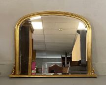A 19th century style overmantel mirror in moulded gilt frame. 82x106cm