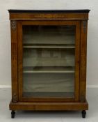 A 19th century walnut pier cabinet or dwarf bookcase with satinwood inlay. 106x76x28cm