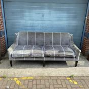 A contemporary Andrew Martin sofa upholstered in duck-egg blue with maker's label. H.89 L.210 D.