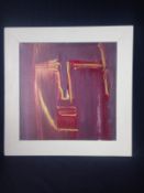 Luigi Benzoni (b.1956), acrylic on canvas, portrait study, signed and dated to the reverse. 53x53cm