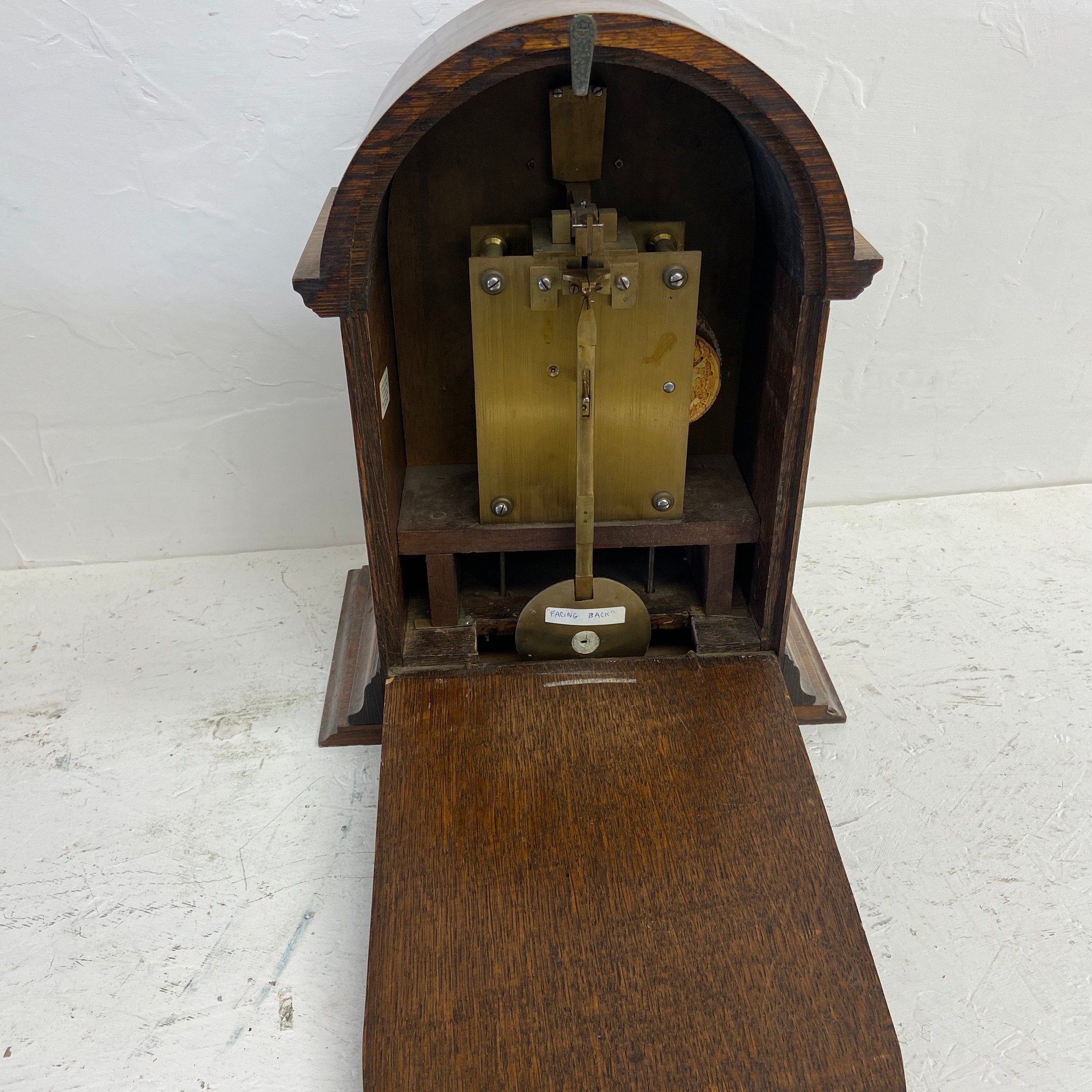 A 19th century slate mantel clock and an oak cased mantel clock marked D A Brown. H.39 (Tallest). - Image 6 of 6