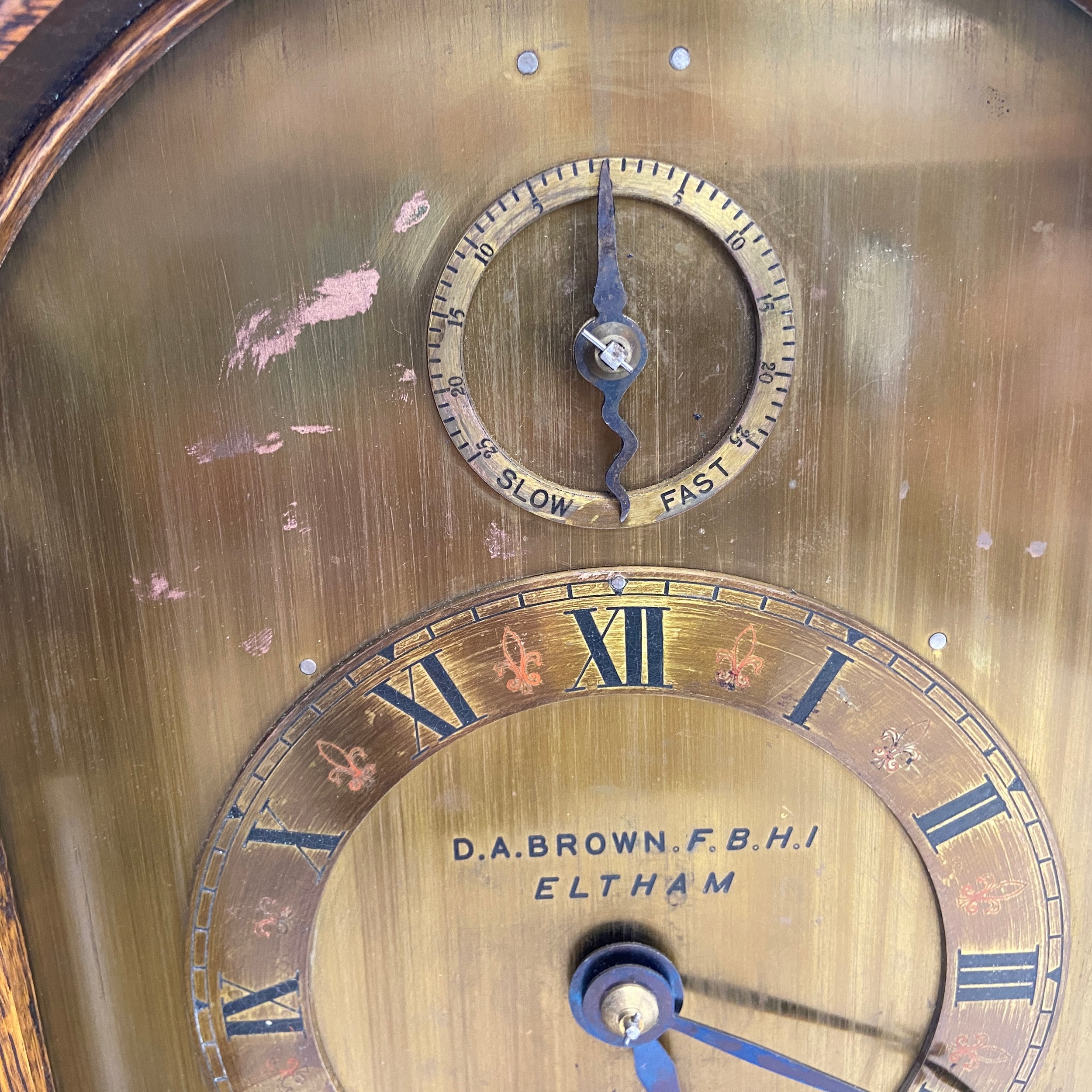 A 19th century slate mantel clock and an oak cased mantel clock marked D A Brown. H.39 (Tallest). - Image 5 of 6