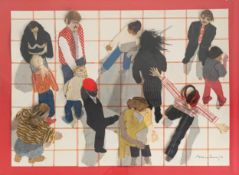 A contemporary mixed media collage by Gloria Stacey, signed and dated 2003 to the lower right in a