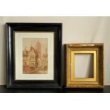 A 19th century Dutch School watercolour study of Ultrecht Cathedral, signed Wallen to the lower