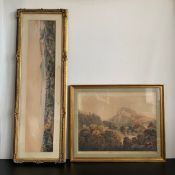 A 19th century plate coloured engraving titled 'A View of the High Torr, Matlock.' by Thomas