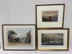 Three 18th and 19th century engravings of Greenwich interest to include London from Greenwich