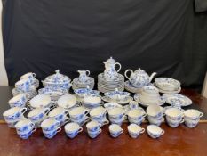 An extensive Meissen Blue Onion pattern dinner service, various marks, mostly 19th century. Dia.