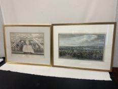 Two 18th century engravings, Greenwich interest, H Hulsbergh and J C Stadler, framed and glazed.