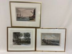 Three late 18th and early 19th century engravings of Greenwich interest by C Hullmandel, Boydell and