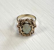 A 14 carat gold opal ring, size M. 4.84g gross