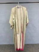 A Japanese kimono in hand stitched embroidered silk. Large size.