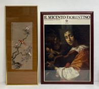 A large 20th century Chinese watercolour along with a contemporary Italian poster for an